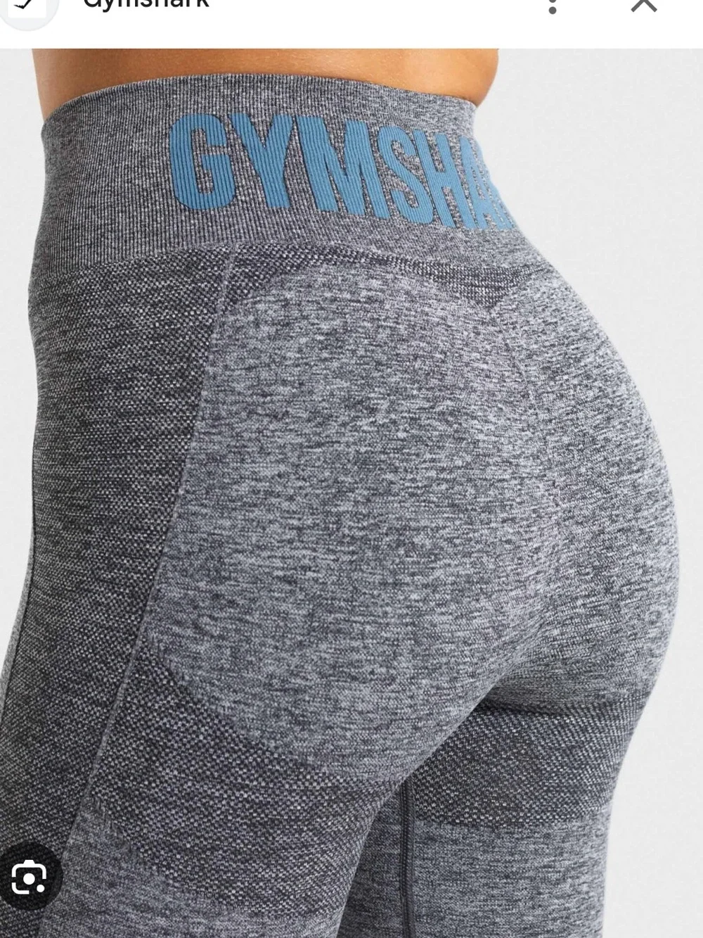 Gymshark Charcoal Marl High-Waist Cycling Shorts with Teal Logo